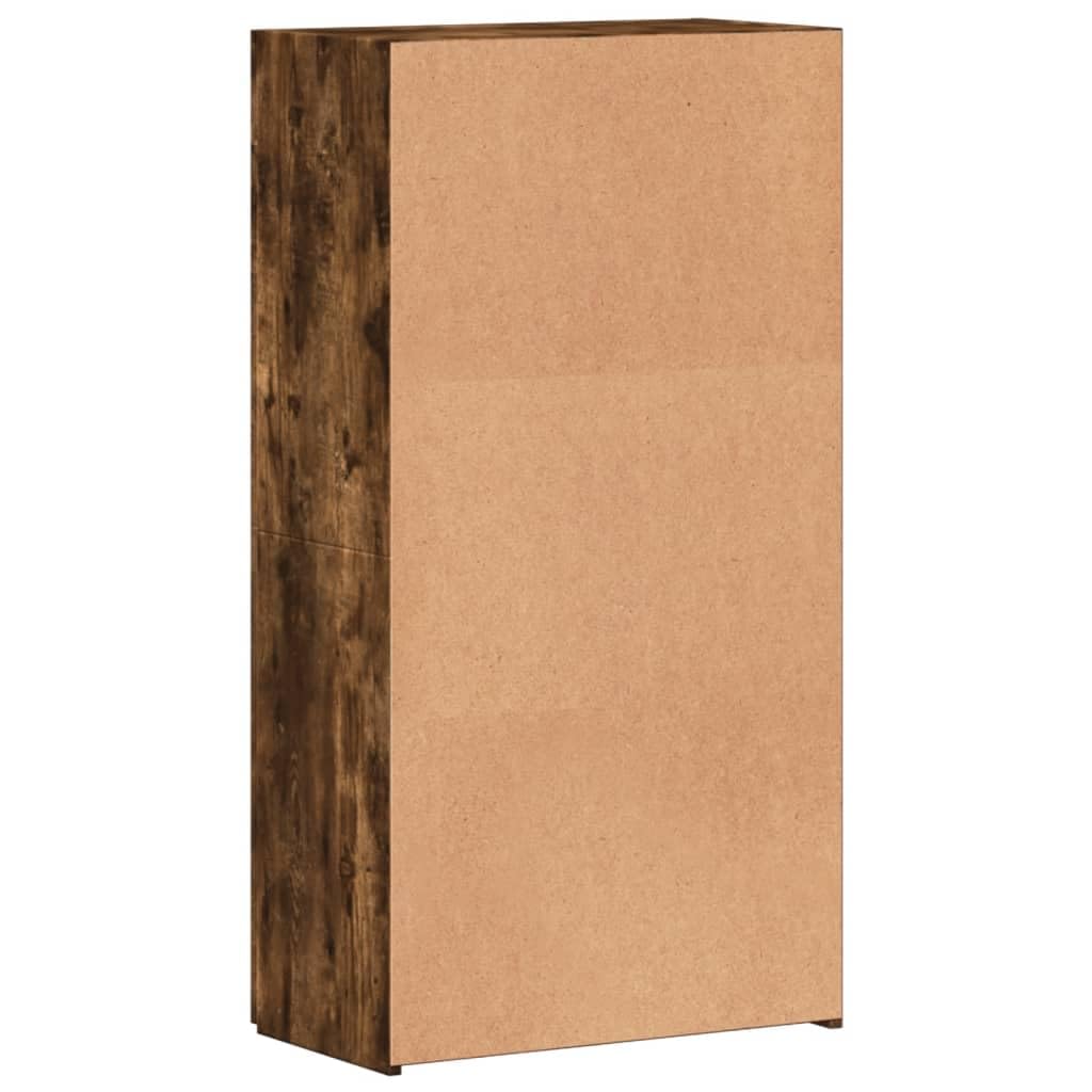 Brokky Schedario Rovere Fumo 60x32x115 cm in Legno Multistrato,Cassettiera,Mobiletto da Ufficio con Serratura,Regolabile per Cartelle Sospese,Superficie Testurizzata,per Ufficio,Studio