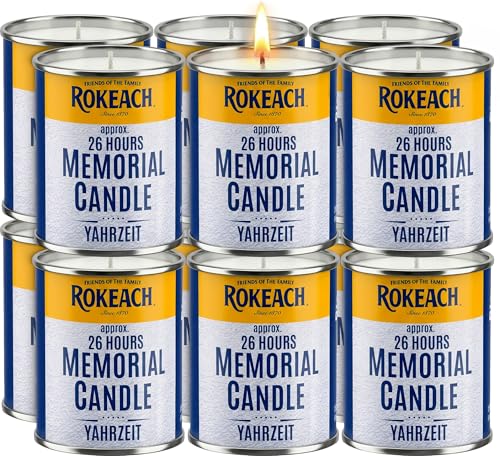 Rokeach 24‑Hour Tin Candles (12‑Pack) Emergency Candles