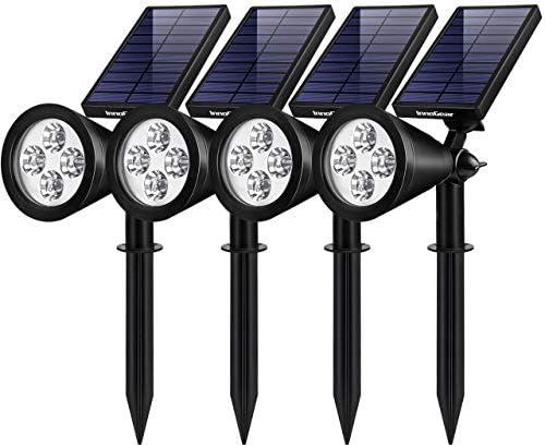 InnoGear Solar Outdoor Lights, Solar Lights Outdoor Waterproof Solar Spot Lights Outdoor Spotlight for Yard Landscape Lighting Wall Lights Auto On/Off for Pathway Garden, Pack of 4 (White)