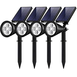 InnoGear Solar Lights for Outside, Solar Lights Outdoor Waterproof Solar Garden Yard Spot Lights Spotlight Pathway Landscape Lighting Wall Light Auto On/Off, Pack of 4 (White)
