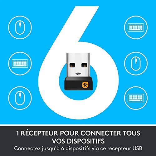 Logitech MK850 Combo Clavier Souris sans Fil Multidispositifs, 2,4 GHz/Bluetooth, Structure Courbée, Souris sans FIl, 12 Boutons Programables,Batterie Longue Durée 3 Ans, PC/Mac,FRA AZERTY - Noir