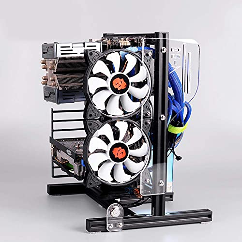 Chasis abierto para placa base DIY, soporte vertical para overclocking, compatible con ATX/Micro-ATX/Mini-ITX, marco ligero y compacto de aluminio miniatura 2