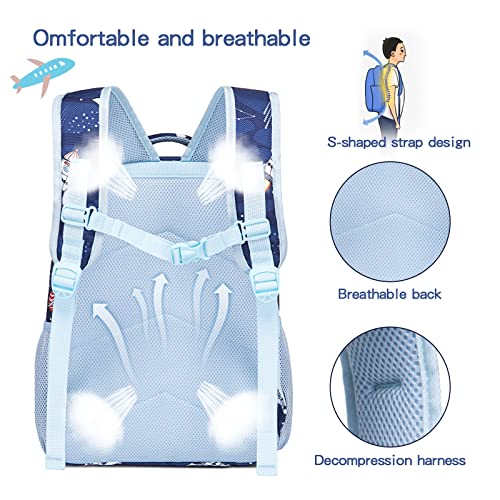 Kids Backpack For Boys Girls Space Preschool Bookbag With Lunch Box Pencil Case Set Toddler Backpacks Kindergarten School Bags (Astronaut-Navy Blue) #TOP1