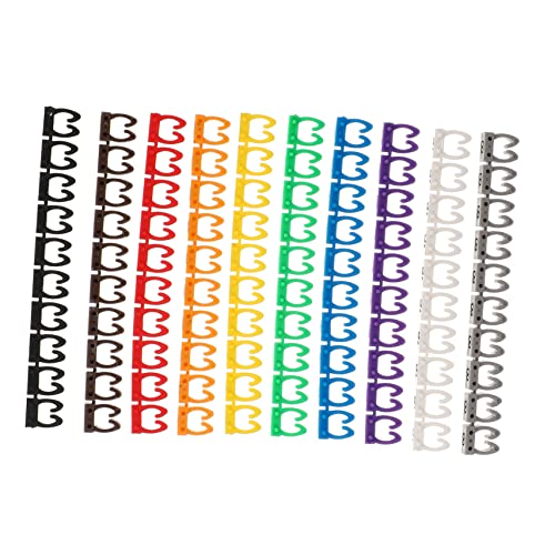 TOBBOMEY 100pcs Cable Identification Tags Numbered 0-9 Wire Labels Tube Markers for USB Cord Management 4mm Cable Organizer Suitable for Home and Office