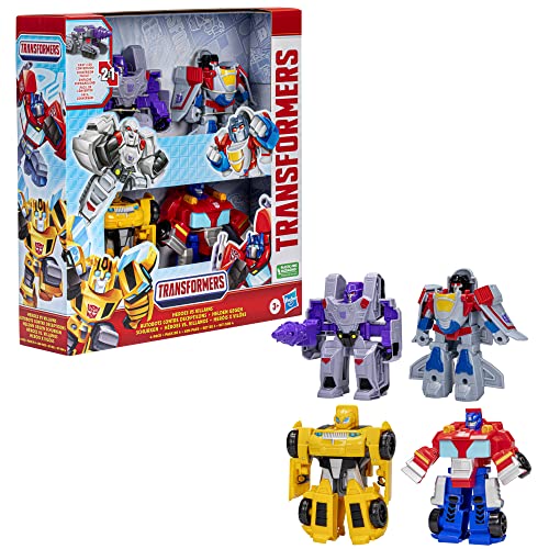 Transformers Toys Heroes vs Villains 4-Pack, Autobot and Decepticon 4.5-Inch Action Figures, Preschool Robot Toys for Kids Ages 3 and Up (Amazon Exclusive)