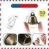 Gejoy 30 Pieces Craft Small Brass Bells for Crafts Mini Vintage Bells with Spring Hooks Tiny for Hanging Wind Chimes Making Dog Training Doorbell Wedding Decor, 1.65 x 1.5 Inch (Bronze) #1