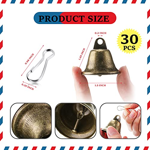 image for Gejoy Craft Bells Small Brass Bells for Crafts Mini Vintage Bell with 