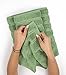 American Soft Linen Luxury 6 Piece Towel Set, 2 Bath Towels 2 Hand Towel 2 Washcloths, 600 GSM 100% Cotton Turkish Towels for Bathroom, Sage Green Towel Sets