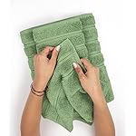 American Soft Linen Luxury 6 Piece Towel Set, 2 Bath Towels 2 Hand Towel 2 Washcloths, 100% Cotton Turkish Towels for Bathroom, Sage Green Towel Sets - Image 5
