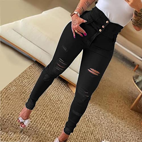 Pantalon noir femme taille haute pour affiner la silhouette et gommer les complexes - 2