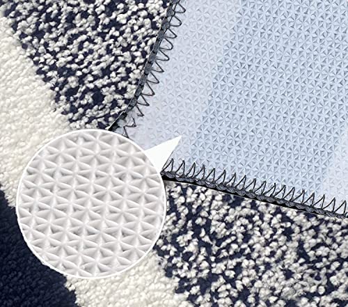 Image of GAVI Home Decor Bath Mat for Bathroom, Anti-Slip Bath mat & Door Mat for Bathroom, Bedroom, Kitchen (60 x 40 CM) (Blue Mat White Border)