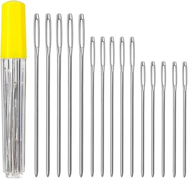 15 Pieces Large Eye Blunt Needles, 3 Sizes Sewing Needles, Hand Sewing Needle, Large Eye Stitching Kintting Needles Stitching Needles Set