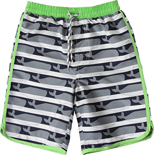 Badeshorts Lime Whales para tardes de piscina y juegos en la playa