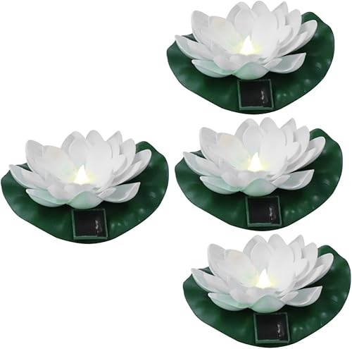 GANAZONO 4 unids luces decoración piscina jardín bañera para boda luz agua decorativa flor de loto solar natación lirio noche lámpara de energía