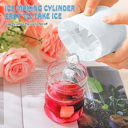 Moldes cilindricos de silicona para cubitos de hielo, 4 piezas miniatura 4