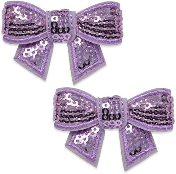 Expo International Paquete de lentejuelas 3-D Mini Bow 2 parchesapliques, lavanda
