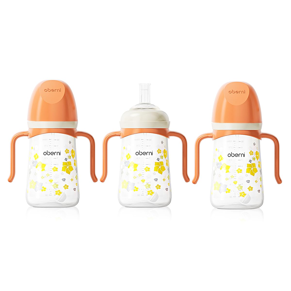 Oberni No Spill Sippy Cup, Weighted Straw Trainer Cup, Toddler Drinks Water Bottle with Leak-Proof Valve Spout for 6+ Months