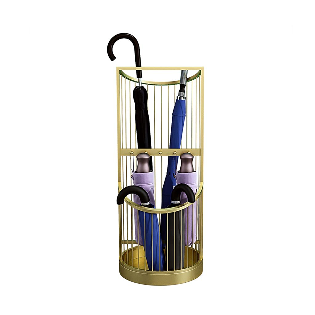Porte-parapluie avec 5 crochets en métal noir pour entrée de maison et bureau