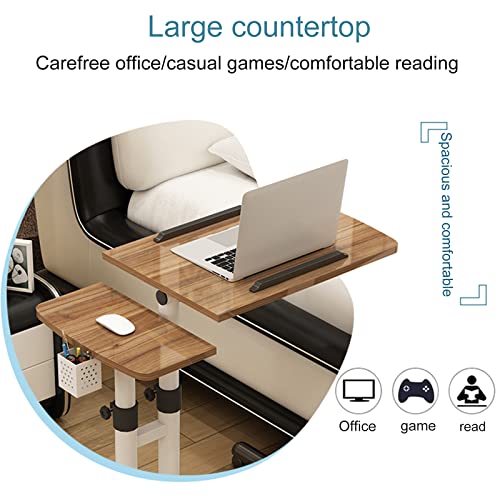 Table de lit mobile et extensible à roulettes réglable en hauteur - 6