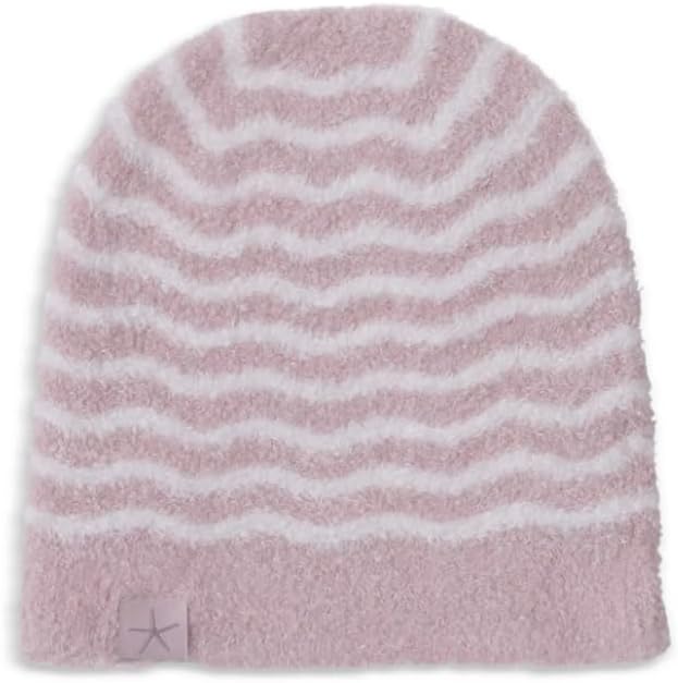 Barefoot Dreams Unisex CozyChic Lite Baby Wavy Stripe Beanie, Dusty Rose Multi