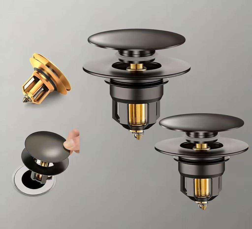 Leaking Faucet Handle of the washbasin, Bouncing Stopper core of the Basin Faucet, Universal Water Faucet. (Gun Gray (2 Pieces) Large Bounce)