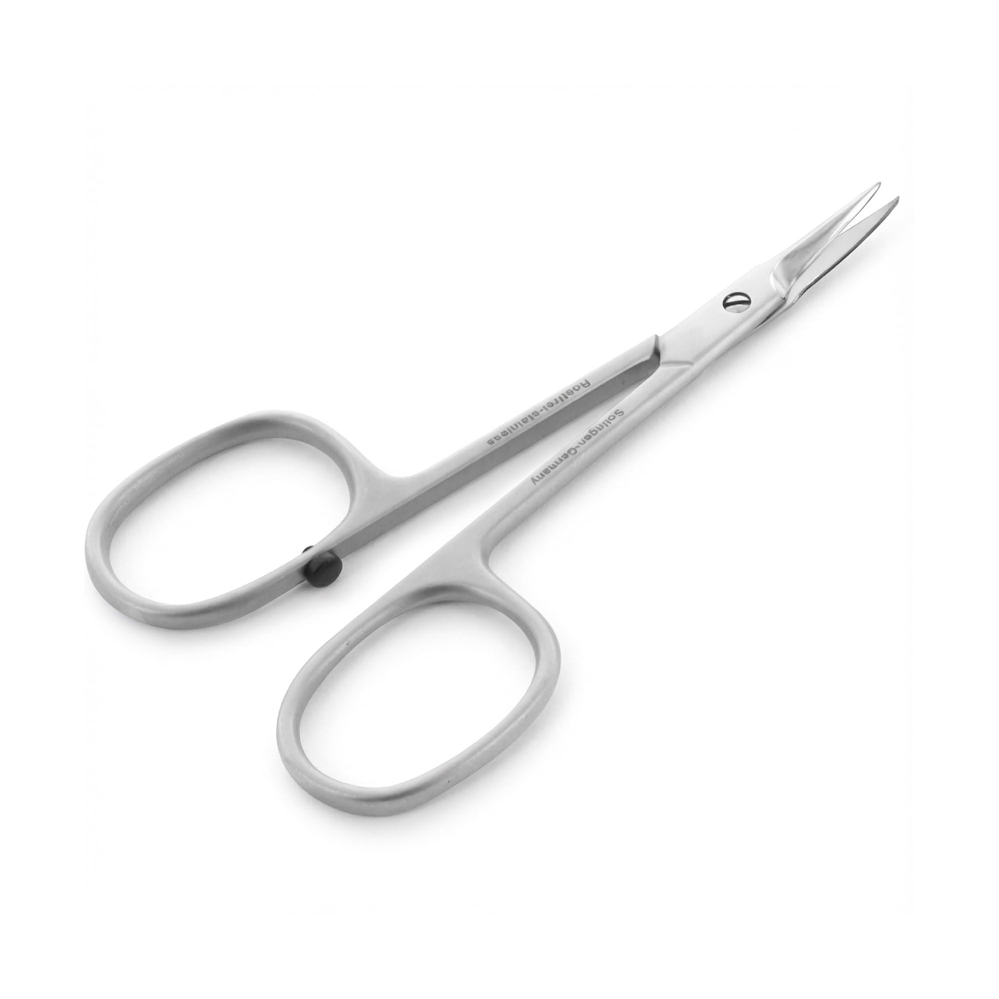 OTTO HERDER Hautschere extra fein 9cm aus Solingen, Extra scharfe Nagelhautschere Turmspitze aus Edelstahl, zur Entfernung abgestorbener Nagelhaut, für Fingernägel und Fußnägel, mit Stopper