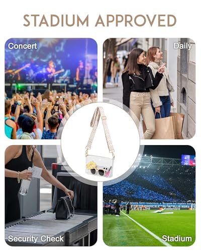 Image of FANGSUN Clear Purse for Women, Clear Crossbody Bag Stadium Approved, Small Transparent Handbag for Concert Event Festival