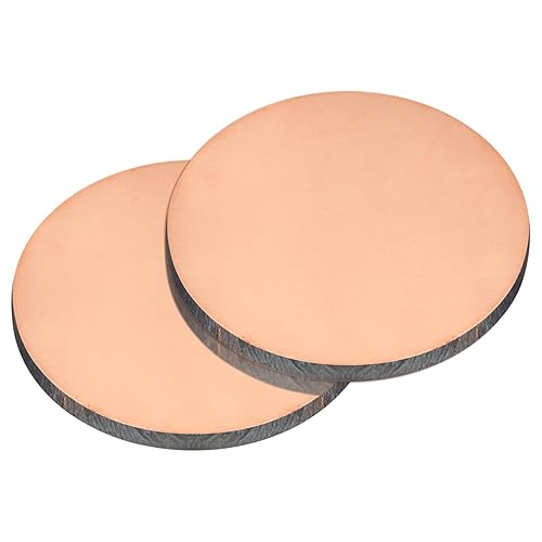 Miniatura 10 de uxcell Hoja de cobre puro, 4 piezas de 2 x 0.04 pulgadas, calibre 18 T2, placa redonda de metal de cobre para manualidades, reparaciones eléctricas