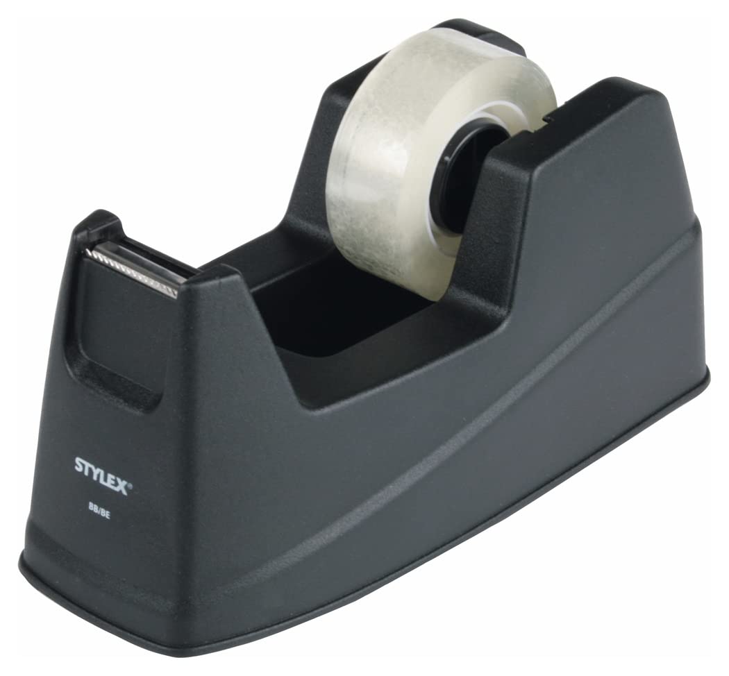 Stylex 23288 - Adhesive Tape Dispenser with a Roll of Adhesive Film Black