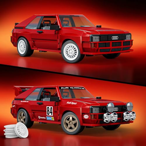 Mattel Brick Shop Hot Wheels Coffret de Construction Audi Sport Quattro 1984 série Elite, 864 pièces, détails réalistes, collectionneurs Adultes et Enfants dès 10 Ans, JLK39 – vue 3