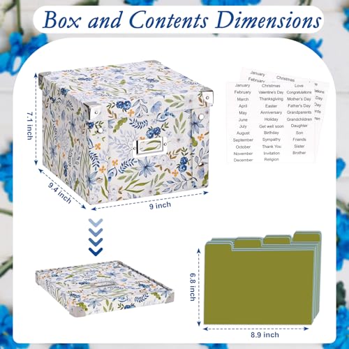 Image of 2 Pack Greeting Card Storage Box Collapsible Card Organizer with 16 Dividers and Sticker Greeting Card Keeper for Holiday Birthday Photos Recipes Envelopes Large Cards Crafts Scrapbooking