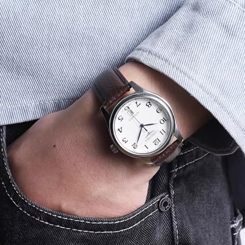 Image of Genuine Leather Watch Band Hand-Stitched Texture Padded Italian Leather Strap Quick Release 12mm 13mm 14mm 15mm 16mm 17mm 18mm 19mm 20mm 21mm 22mm 23mm 24mm Replacement Band for Women Men