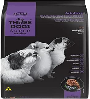 Ração Three Dogs Super Premium Adulto Mini e Pequeno Cordeiro 10,1kg