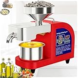 Máquina automática de prensa de aceite para uso doméstico y comercial, extractor de aceite eléctrico frío y caliente con pantalla LCD y construcción de acero inoxidable