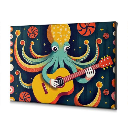 Tableau de douche pieuvre et guitare pour une déco pleine de bonne humeur