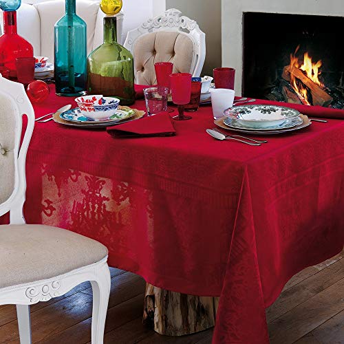 Nappe coton Fazzini rubis 280x180 cm anti-glisse pour table