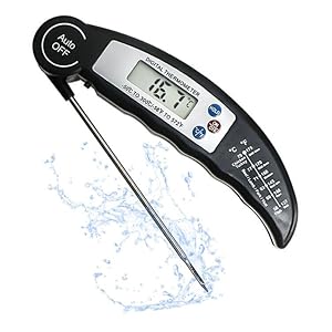 Thermomètre de Cuisine Multifonctions - Précision, LCD Rétroéclairé & Sonde Pliable