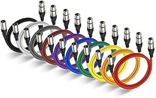 NUOSIYA XLR Cable 1m 10 Colors Balanced XLR Microphone Cable 3 pin XLR Male to Female Extender Cord for Studio Recorder, Mic, Mixer, Speaker System, Phantom Power