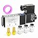 Tailonz Pneumatic Solenoid Valve 4V210-08 DC12V 1/4 PT Single Coil Pilot-Operated Electric 2 Position 5 Way Connection Type