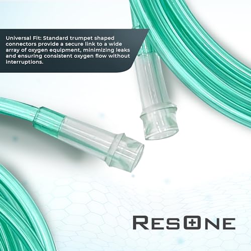Image of ResOne 7Ft Oxygen Supply Tubing, Crush Resistant, Standard Connectors for Nasal Cannulas, Cannula Nasal Tubing, Oxygen Concentrator - Green