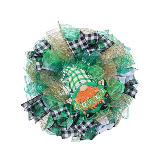 Patricks Day Leprechaun Wreath for Front Door,Patricks Day Artificial Wreath