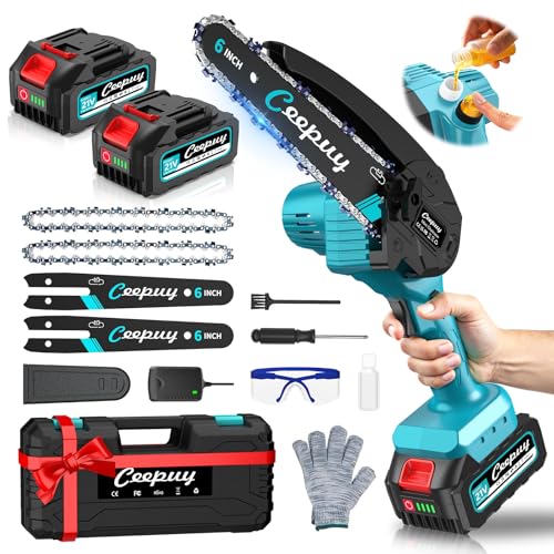 CEEPUY 10000mAh Mini Motosega a Batteria per Potatura,880W 6 Pollici Sega a per Potatura con...