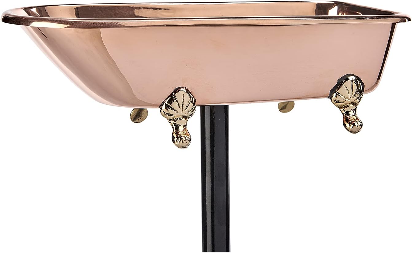 Pure Copper Bird Bath, Featuring Clawfoot Bathtub Design – Polished Copper by Good Directions