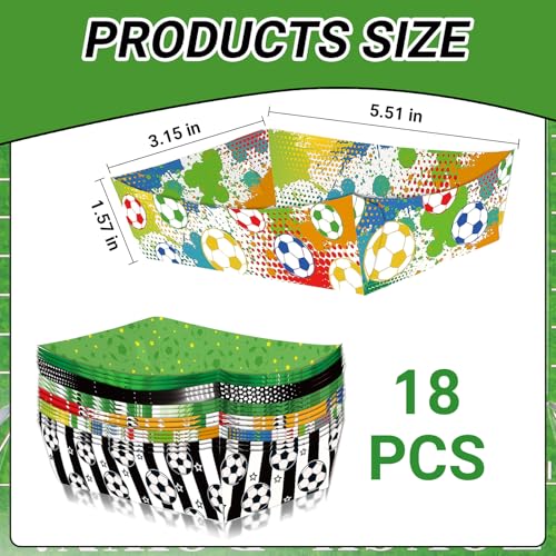 TOLGOE Soccer Party Supplies Decorations 2026-18 PCS Disposable Paper Food Trays for World Cup Game Day, Soccer Themed Plates for Popcorn, Nachos, Fries, Hot Dogs — view 2