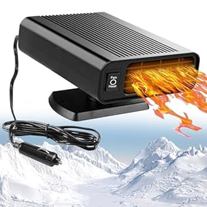 Calentador de coche de 12 V, desempañador de descongelación de calentamiento rápido de 150 W que se conecta al encendedor de cigarrillos, calentador de coche de refrigeración y calefacción 2 en 1