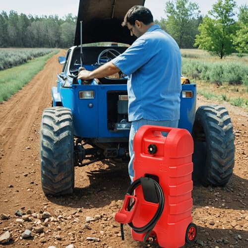 image for AUTOSAVER88 15 Gallon Portable Fuel Caddy, Fuel Tank with 6'' Wheels, 