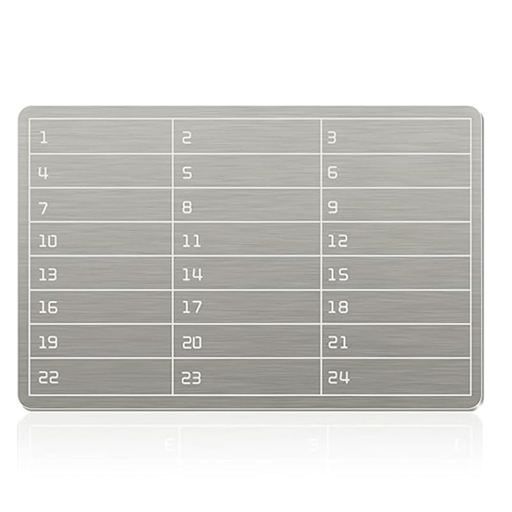 4 Stück Platten Edelstahl Wallet Crypto Kryptowährungsspeicher Crypto Wallet für Bitcoin Hardware Cold Backup BIP39