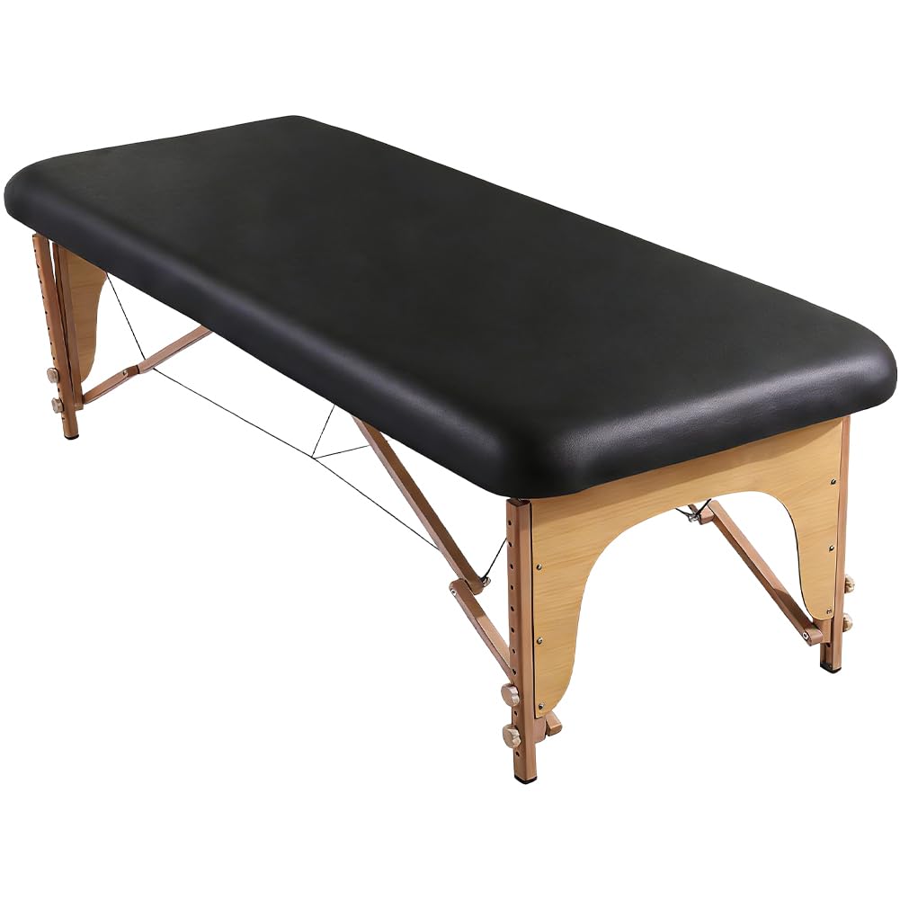 GORGECRAFT Housse de Table de Massage en Cuir PU Noir 1.95m x 90cm Imperméable Résistante à l'huile pour Spa Tatouage Épilation