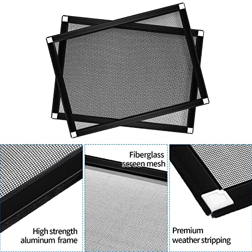 Yoochee Expandable Window Screen, Adjustable Window Screen, Replacement Window Screens With Frame, Durable Replacement Screen Mesh For Window (15" H X 21" - 40" W, Black, Pack Of 2) #TOP2
