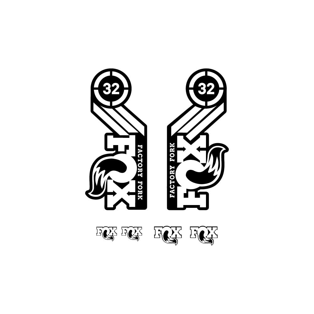 Stickers Fox Factory 32 29 pouces blanc autocollants fourche VTT 1 cm Mod-2